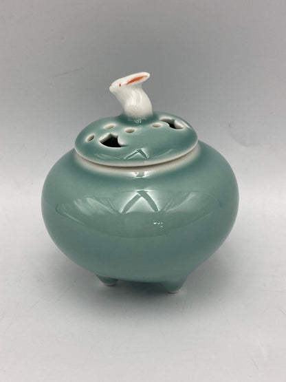 有田焼 深川青磁 1号香炉 3781-340 中古 D4
