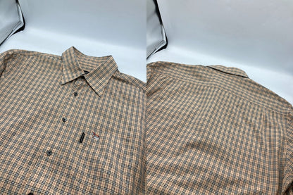 BURBERRY BLACK LABEL バーバリー ブラックレーベル ノバチェック 半袖シャツ サイズ3 メンズ BMW20-901 中古 D4