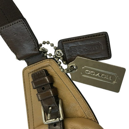 COACH コーチ トンプソン ボディバッグ メンズ レザー ショルダー スリング ベージュ F70360 中古 T1