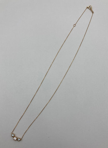K10 3粒 人工石 ネックレス 中古 D4