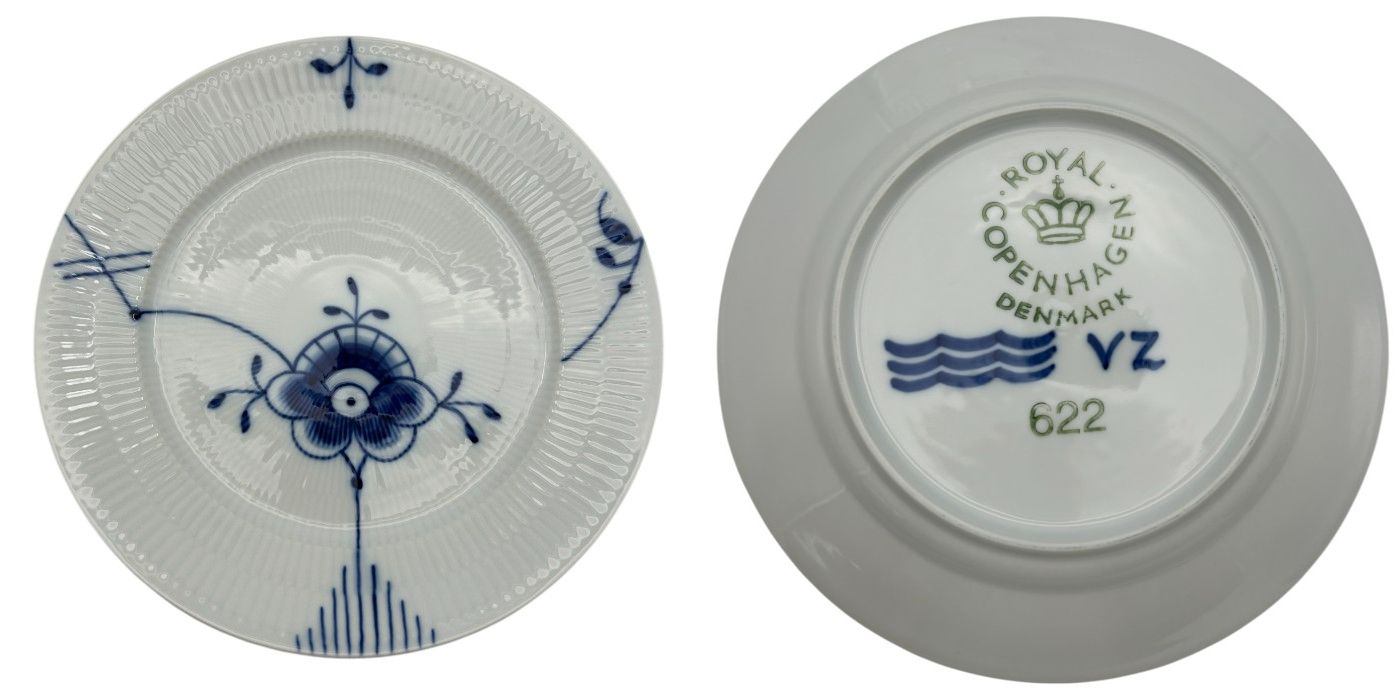 未使用品 ROYAL COPENHAGEN ロイヤルコペンハーゲン ブルーフルテッド 6枚 セット プレート 22cm 皿 大皿 洋食器 中古 W1