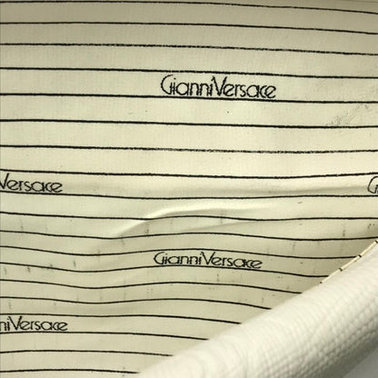 Gianni Versace ジャンニヴェルサーチェ クラッチバッグ レディース レザー 型押しリザード トライアングル 三角 ヴィンテージ ホワイト 中古 T1