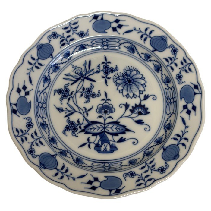 Meissen マイセン ブルーオニオン スープ プレート 20cm 洋食器 ブランド おしゃれ 皿 1枚 中古 W1