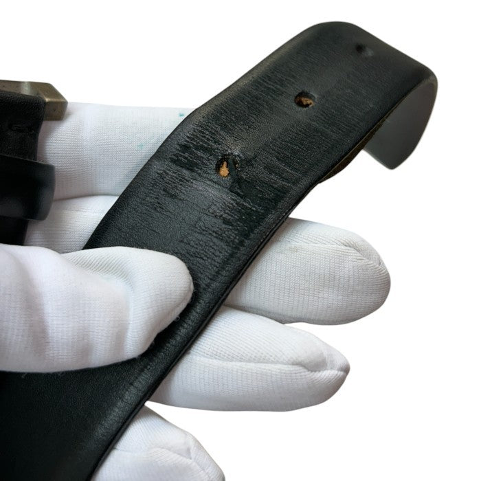 Salvatore Ferragamo サルヴァトーレ フェラガモ レザー ベルト 32インチ 本革 ブランド レディース ブラック 中古 W４