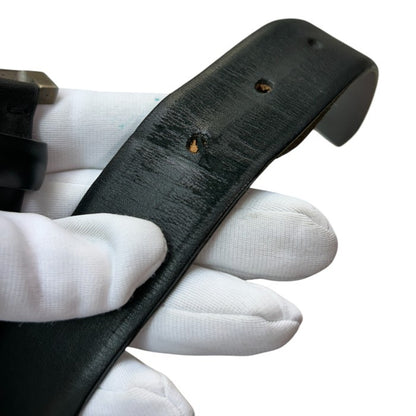 Salvatore Ferragamo サルヴァトーレ フェラガモ レザー ベルト 32インチ 本革 ブランド レディース ブラック 中古 W４