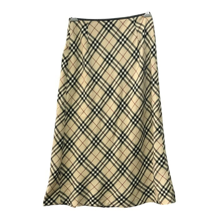 BURBERRY バーバリー ロングスカート レディース ウール ノバチェック ロンドン ベルト ベージュ 40サイズ FX005-045 中古 T1