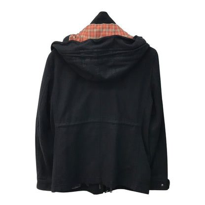 BURBERRY バーバリー ブラックレーベル ウールコート メンズ 冬 BLACK LABEL フード取り外し可 ブラック Mサイズ D1F30-628-28 中古 T1