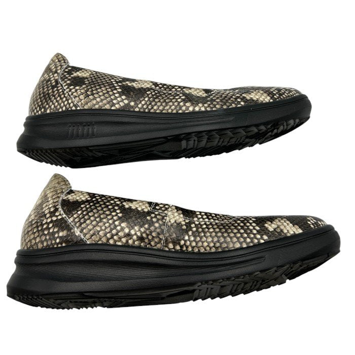 fitfit フィットフィット パイソン調 レザー バレエ スニーカー 23.5cm 靴 シューズ レディース 中古 W４