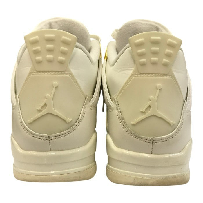NIKE ナイキ エアジョーダン 4 レトロ スニーカー レディース AIR JORDAN RETRO ホワイト/ゴールド 25.0cm AQ9129-170 中古 T1