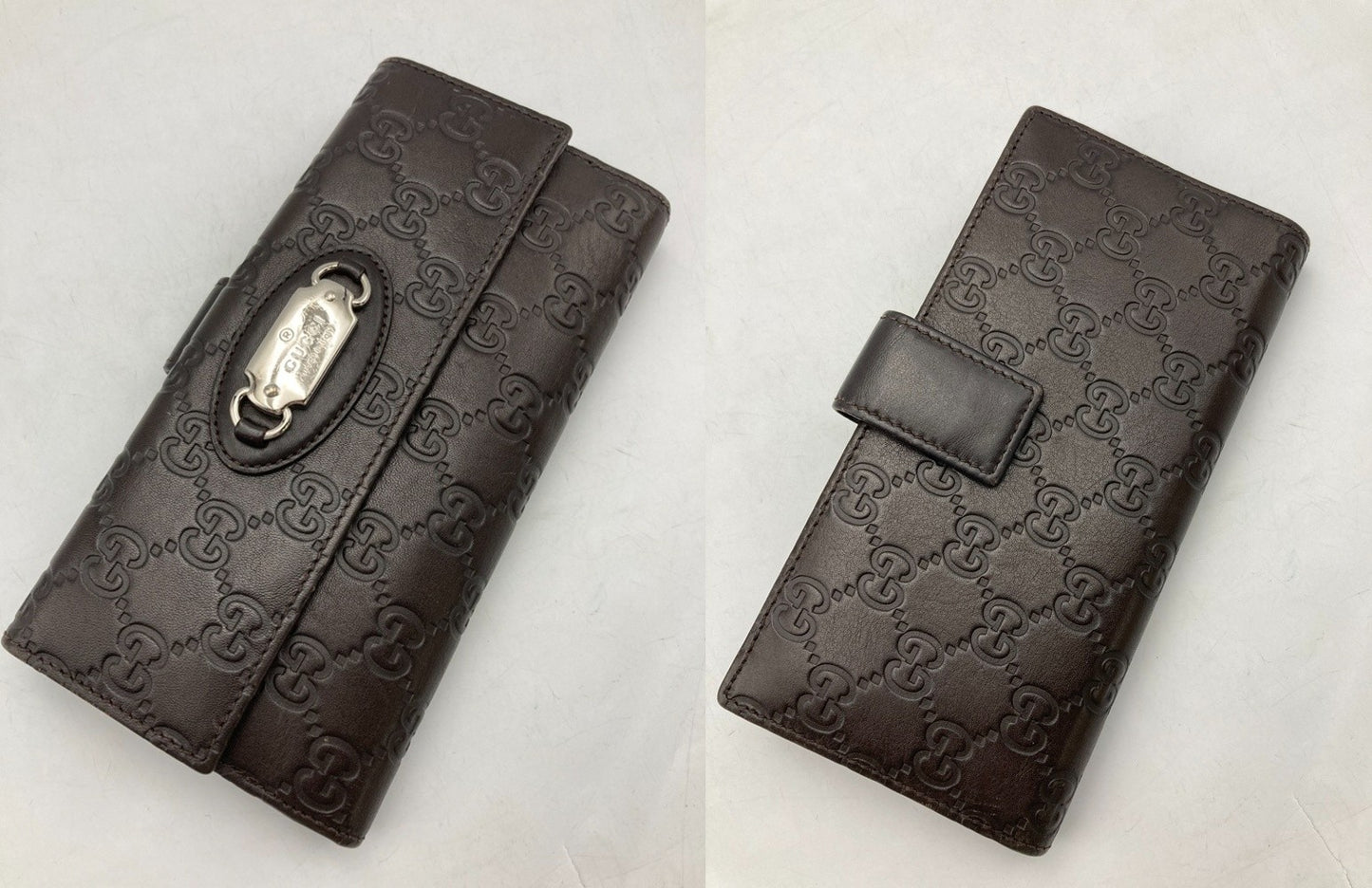 GUCCI グッチ シマレザー Wホック 長財布 231841 中古 D4