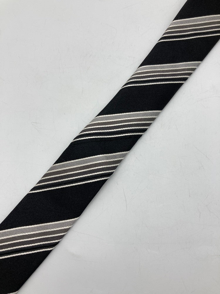 GIORGIO ARMANI ジョルジオアルマーニ シルク100％ ネクタイ レジメンタル 中古 D4