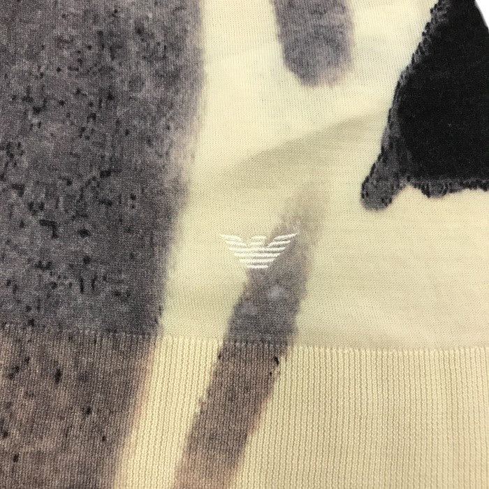 EMPORIO ARMAN エンポリオアルマーニ ニットトップス メンズ 秋冬 綿100％ アイボリー/グレー Mサイズ 3D1MV7 1M07Z 中古 M1