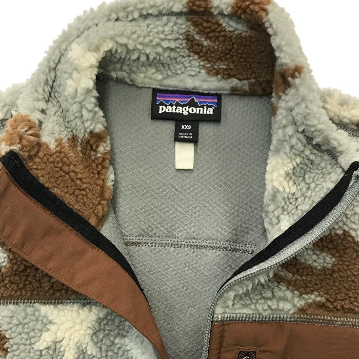 patagonia パタゴニア ウィメンズ クラシック レトロX ベスト レディース フリース 総柄 防風 定番 グレー/ブラウン XXSサイズ 23083 中古 T1