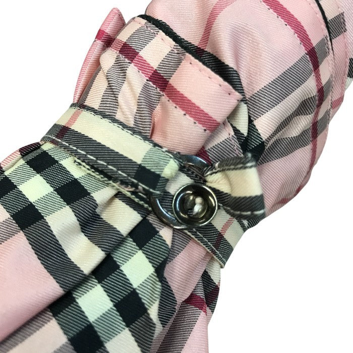 BURBERRY バーバリー 折りたたみ傘 レディース 折り畳み 雨傘 チェック 軽量 カーボン骨 オーロラ株式会社 ピンク 中古 T1