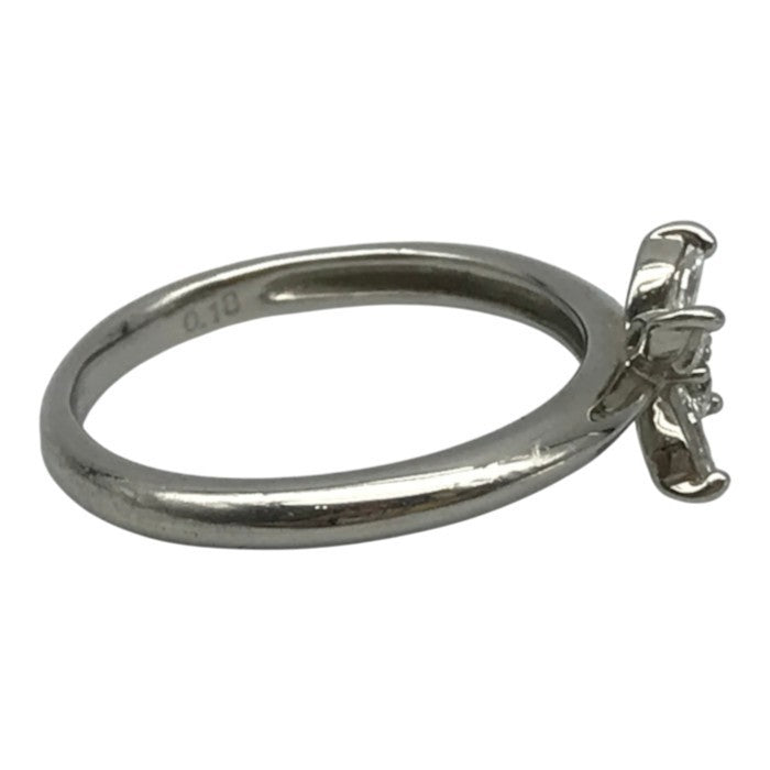 ヴァンドーム青山 Pt900 ダイヤモンド0.18ct リング レディース プラチナ フラワーモチーフ マーキスカット 7号 中古 T1