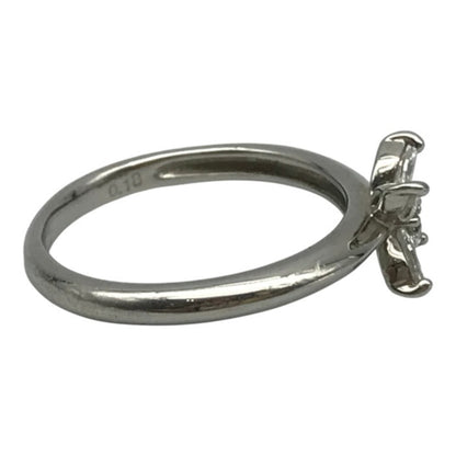 ヴァンドーム青山 Pt900 ダイヤモンド0.18ct リング レディース プラチナ フラワーモチーフ マーキスカット 7号 中古 T1