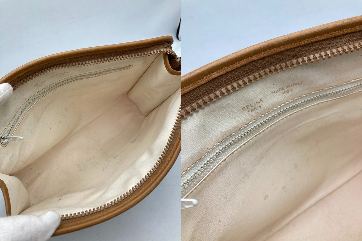 CELINE セリーヌ マカダム セカンドバッグ/クラッチバッグ ホワイト 中古 D4