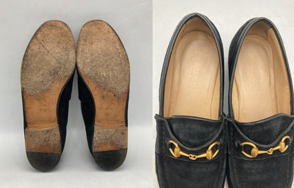 GUCCI グッチ スウェード ホースビットローファー サイズ 8 1/2 レディース 中古 D4
