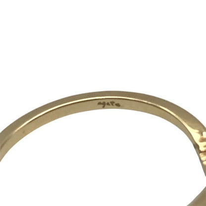 agete アガット K10/ダイヤモンド 0.03ct リング レディース メレダイヤ ナローリング シンプル イエローゴールド 9号 中古 T1