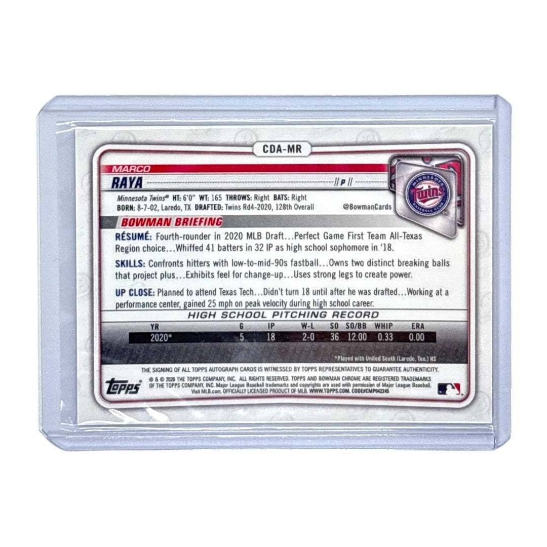 TOPPS MLBカード BOWMAN CHROME 1ST MARCO RAYA MINNESOTA TWINS /250 #CDA-MR 中古 IT1