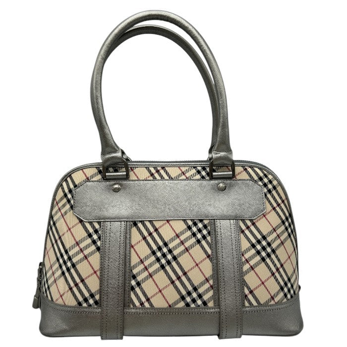 BURBERRY バーバリー ハンドバッグ レディース ノバチェック ブラウン/シルバー 鞄 ブランド チェック柄 かわいい お出かけ 中古 W４