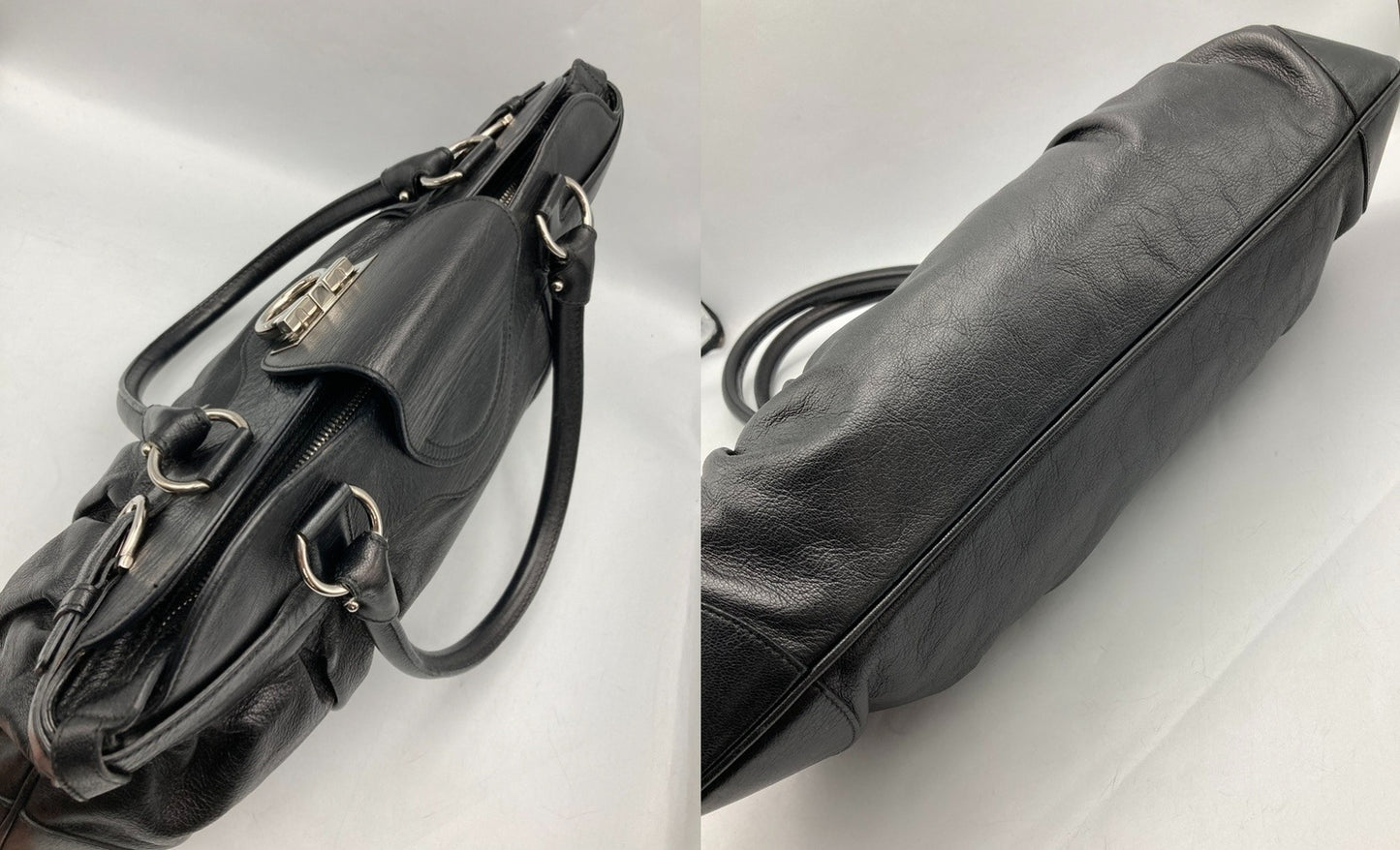 Salvatore Ferragamo サルヴァトーレフェラガモ ガンチーニ マリッサ ハンドバッグ ブラック BW-21 中古 D4