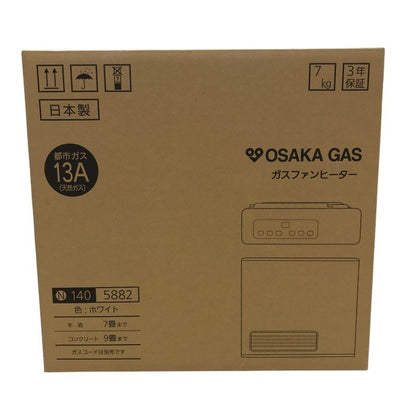 大阪ガス ガスファンヒーター ホワイト 都市ガス用 13A 木造7畳まで/コンクリート9畳まで 140-5882 中古 Y1