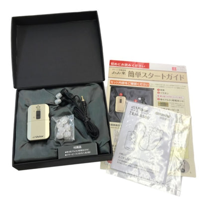JVC みみ楽 ボイスレシーバー ゴールド ポケット型集音器 乾電池使用 イヤホン ユーキャン EH-A580 中古 T1