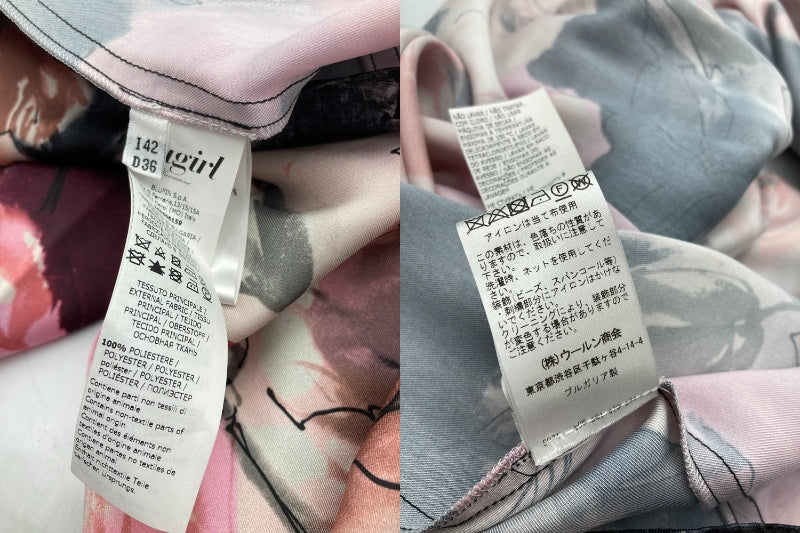 blugirl ブルーガール ビジュー付き 花柄 ワンピース サイズ IT42 レディース 長袖 中古 D4