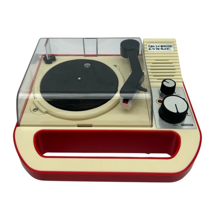 BANDAI 8盤レコード専用 ポータブルプレイヤー EBP01-IR キャプテンウルトラ 8盤レコード付 バンダイ ドーナツ盤 音楽 コンパクト 中古 W1