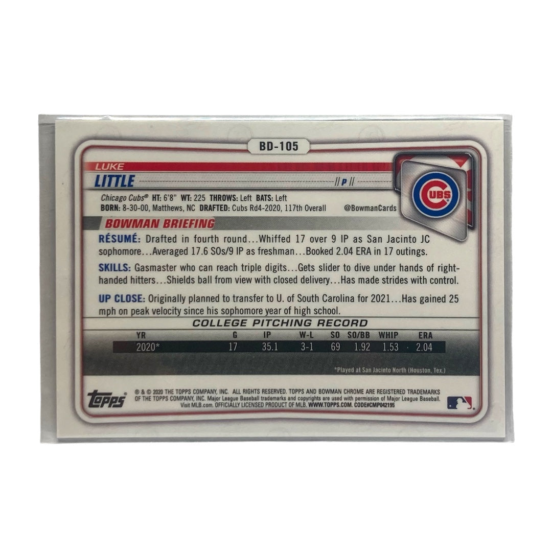 TOPPS MLBカード BOWMAN CHROME 1ST LUKE LITTLE CUBS 108/150 #BD-105 中古 IT2