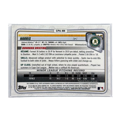 TOPPS MLBカード BOWMAN CHROME 1ST HOGAN HARRIS OAKLAND ATHLETICS /150 #CPA-HH 中古 IT1