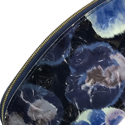 LOUIS VUITTON ルイヴィトン ヴェルニ ポーチ レディース イカットフラワー コスメティック 化粧ポーチ ブルー M90044 中古 T1