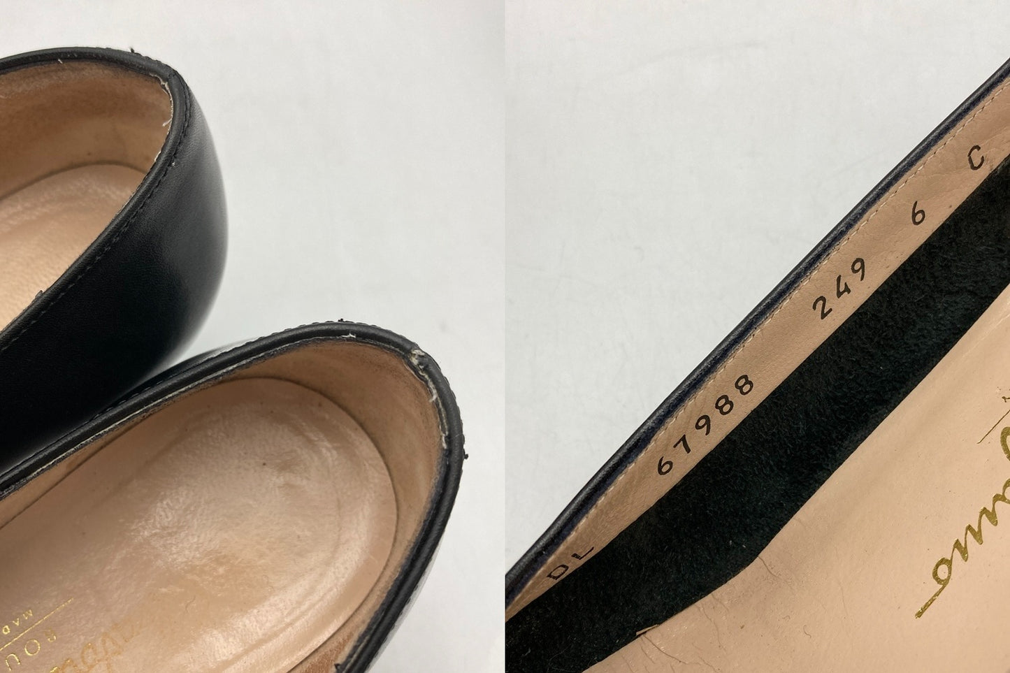 Salvatore Ferragamo サルヴァトーレフェラガモ レザー パンプス ブラック サイズ6 中古 D4