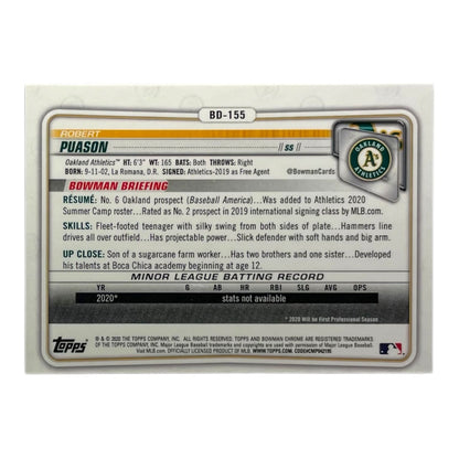 TOPPS MLBカード BOWMAN CHROME ROBERT PUASON OAKLAND ATHLETICS /250 #BD-155 中古 IT2