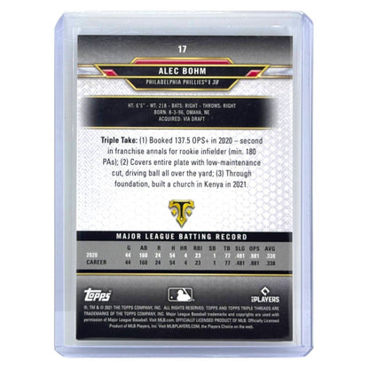TOPPS MLBカード TRIPLE THREADS ALEC BOHM PHILADELPHIA PHILLIES /99 #17 中古 IT1