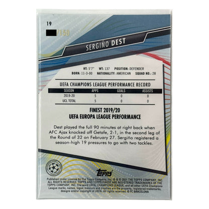 TOPPS サッカーカード FINEST SERGINO DEST BARCELONA /150 #19 中古 IT1