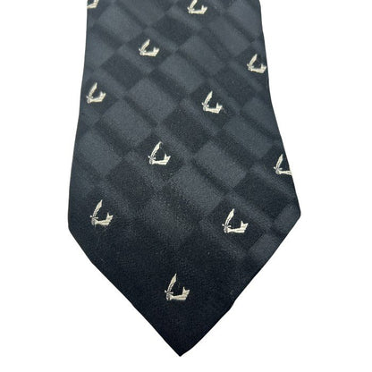 Vivienne Westwood MAN ヴィヴィアンウエストウッド メン ソードアーム 小紋柄 チェック柄 ブラック グレー ネクタイ ビジネス 総柄 メンズ ファッション 中古 W４