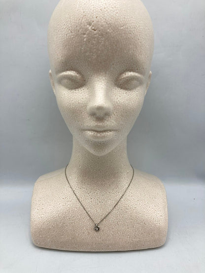 Pt900/Pt850 ダイヤ0.10ct プラチナネックレス 中古 D4