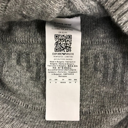 EMPORIO ARMANI エンポリオアルマーニ プルオーバーパーカー メンズ ウール フード グレー Sサイズ 中古 N1