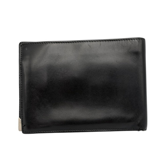 PRADA プラダ 二つ折り 財布 レザー 本革 メンズ 小銭入れ付 札入れ ブラック 中古 W4