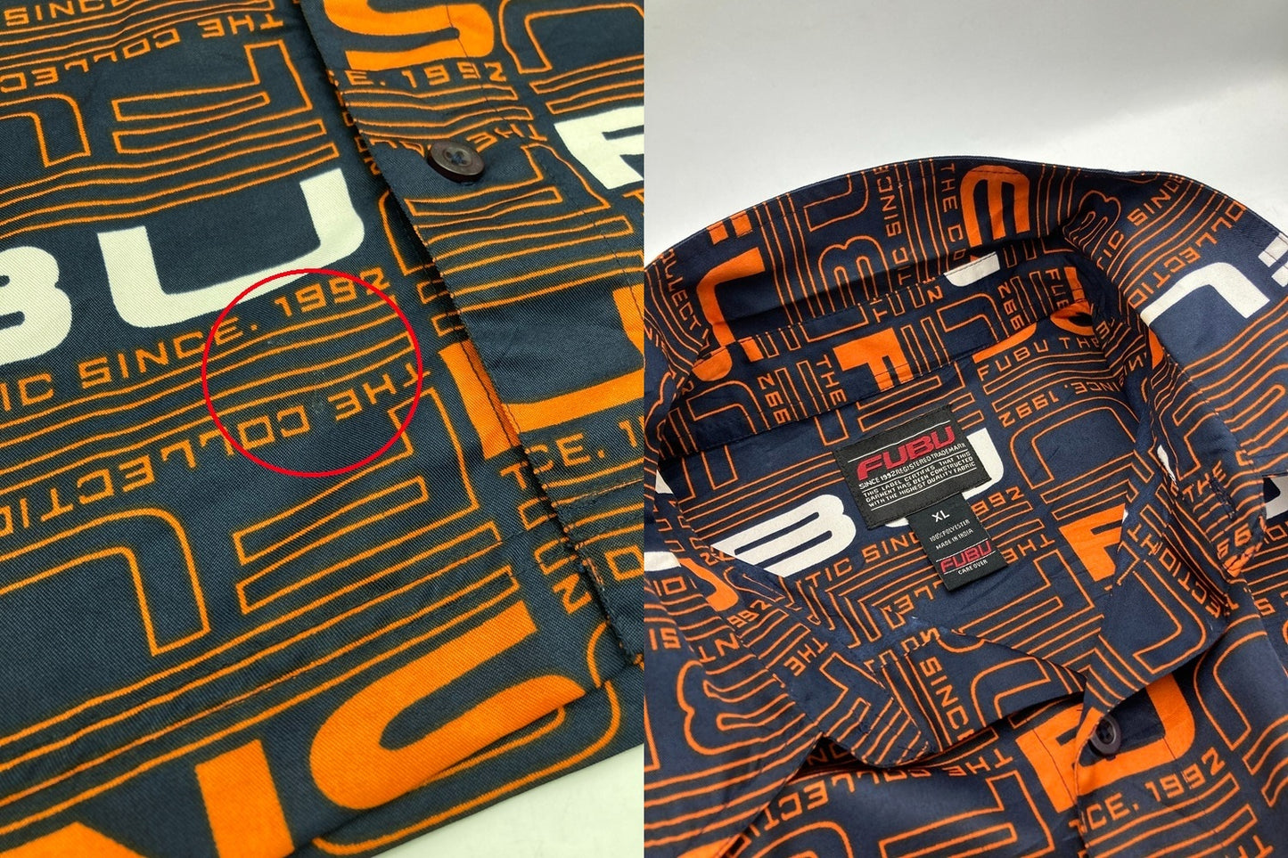 FUBU 総柄 半袖シャツ サイズXL メンズ 中古 D4