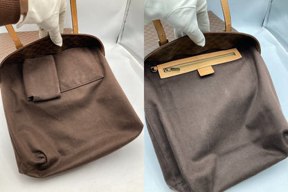 CELINE セリーヌ マカダム トートバッグ PVC×レザー 中古 D4