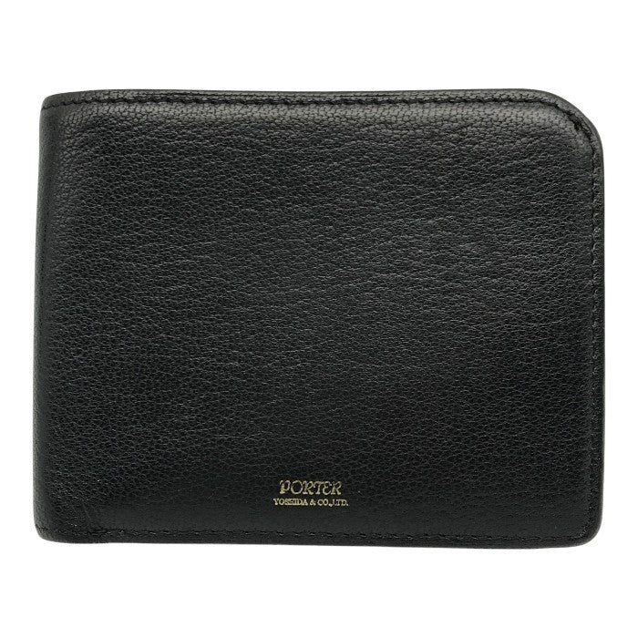 PORTER GIRL GEM ポーターガール 財布 レディース 2つ折り レザー ホック L字ファスナー ブラック 109-03820 中古 T1