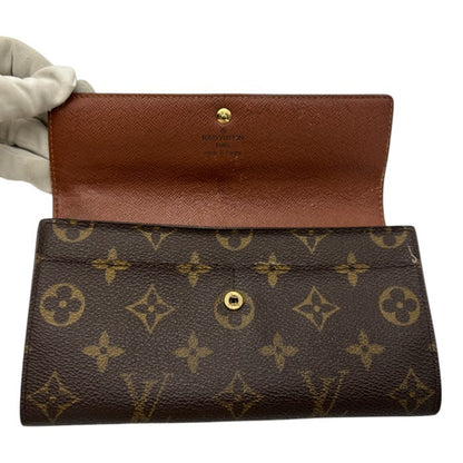 LOUIS VUITTON ルイヴィトン モノグラム ポルトモネクレディ 長財布 M61725 ブランド レディース メンズ 小銭入れ カード入れ 中古 Ｗ４