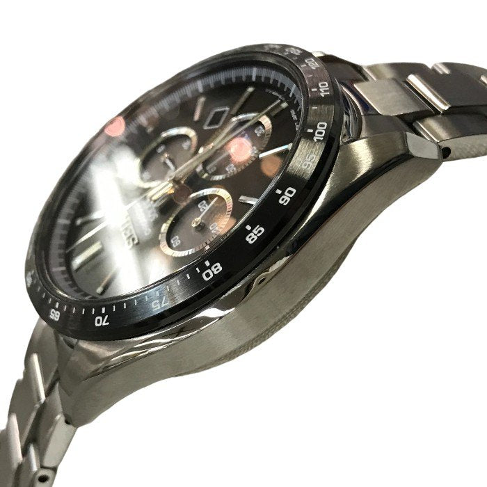 SEIKO セイコー 腕時計 メンズ ソーラー クロノグラフ アナログ SS シルバー/ブラック V175-0FA0 中古 T1