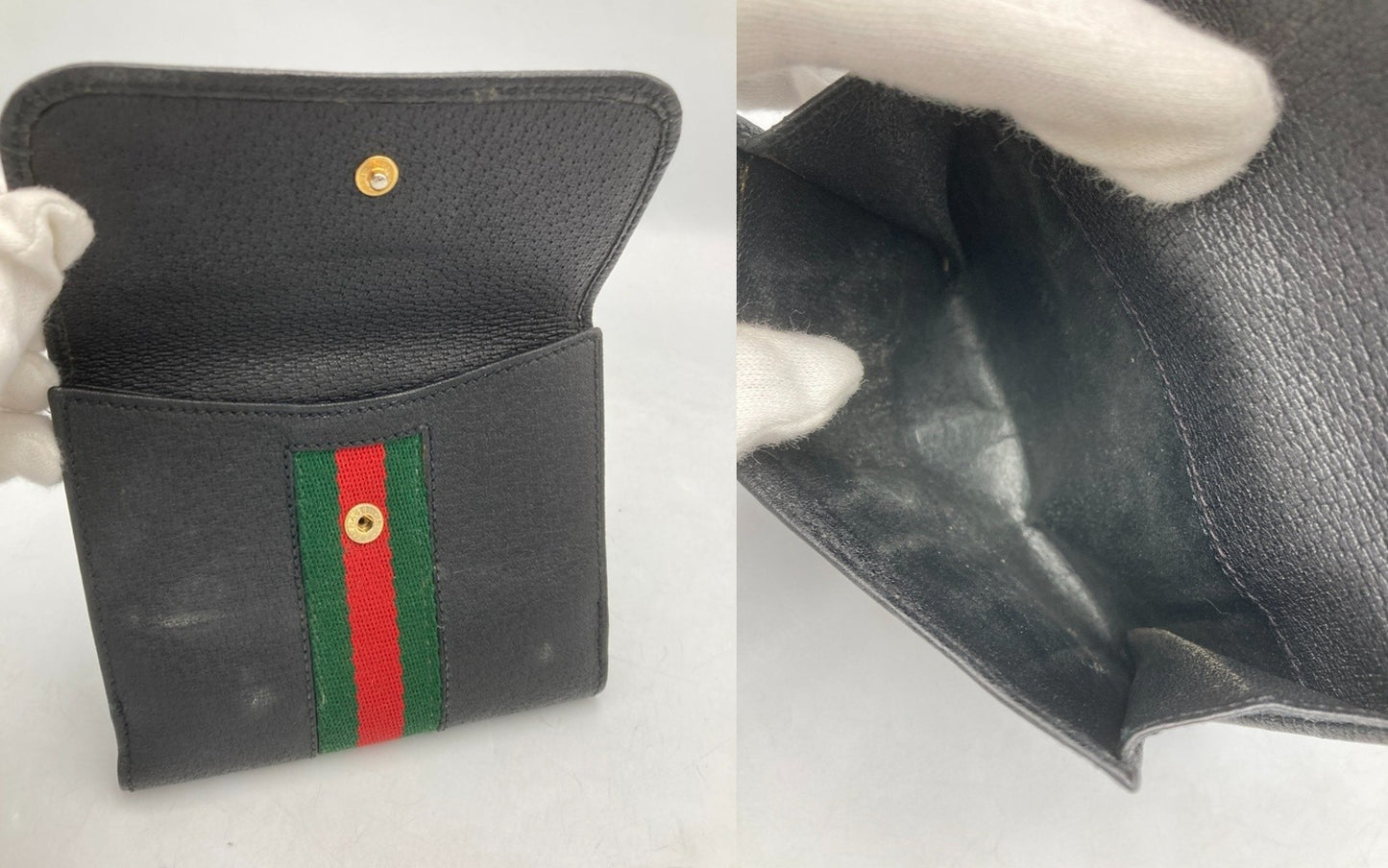 GUCCI グッチ インターロッキングG シェリーライン 2つ折り財布 中古 D4