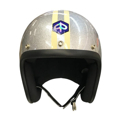 BUCO ブコ ジェットヘルメット スター 星柄 バイク 二輪用 ラメ SG/PSC シルバーフレーク 中古 T1