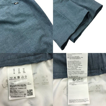 BOSS ヒューゴボス P-Hanry ジャケット&パンツ スーツ上下セット メンズ スリムフィット セットアップ  ストレッチ 軽量 メッシュ ブルー 46/48サイズ 50513913 中古 T1