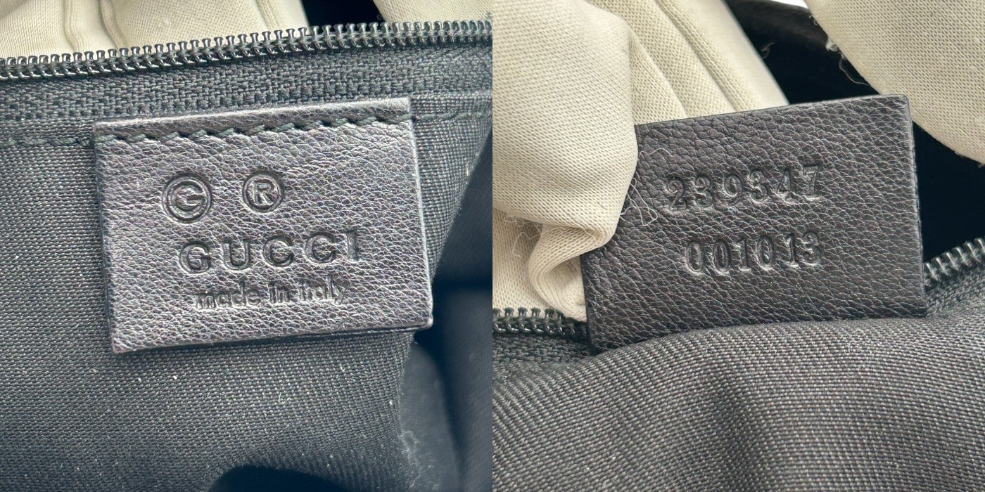 GUCCI グッチ シマ ショルダーバッグ ブラック 239347 ブランド バッグ レディース 肩掛け 斜め掛け 本革 レザー 中古 W４